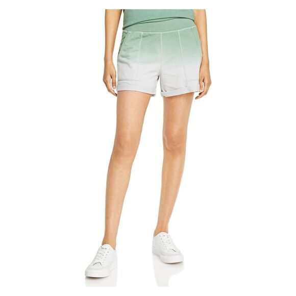 SUNDAYS Pants - SUNDAYS Womens Green Stretch Pocketed Cuffed Shorts 1